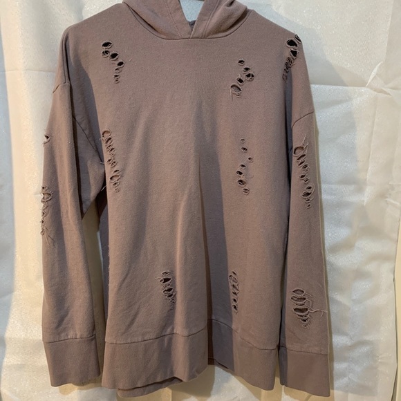 Topshop Tops - Topshop mauve distressed hoodie, size4